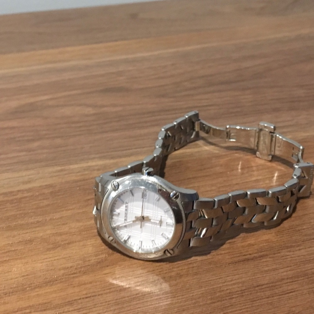 Silver Burberry watch